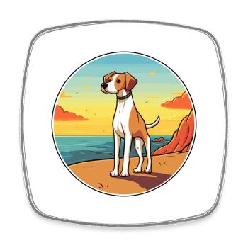 Alano Espanol Dog Breed Cartoon Kawaii Clipart Dog - Square fridge magnet - white - Front