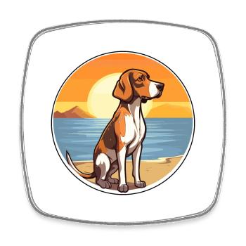 Ariege Pointer Hund Rasse Cartoon Kawaii Clipart - Viereckiger Kühlschrankmagnet - Weiß - Vorne