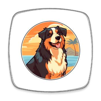 Alabai Schäferhund Rasse Cartoon Kawaii Clipart - Viereckiger Kühlschrankmagnet - Weiß - Vorne