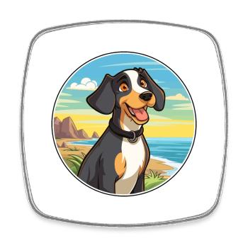 Appenzeller Sennenhund Race de chien Cartoon Kawaii - Magnet carré - blanc - Devant