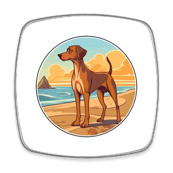 Chien de chasse andalou race de chien Cartoon Kawaii Clipart - Magnet carré - blanc - Devant