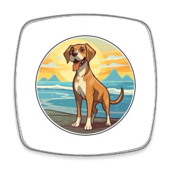 Aryan Molossus chien race Cartoon Kawaii Clipart - Magnet carré - blanc - Devant