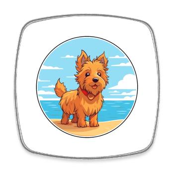 Chien Terrier Australien Race Cartoon Kawaii Chien - Magnet carré - blanc - Devant