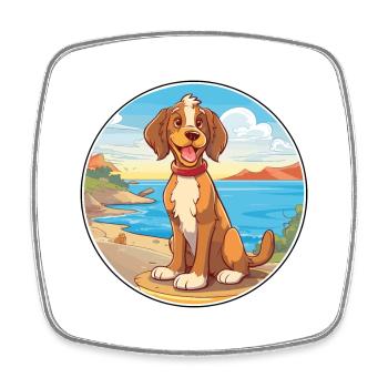 Österreichischer Brandlbracke Hund Rasse Cartoon Kawaii Hund - Viereckiger Kühlschrankmagnet - Weiß - Vorne