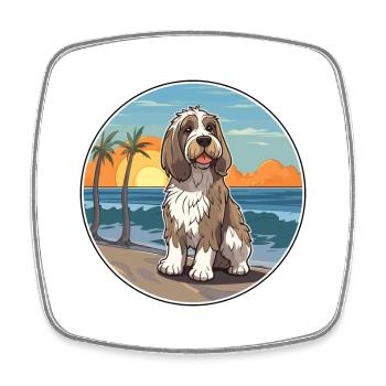 Basset Griffon Vendéen Chien Race Cartoon Kawaii - Magnet carré - blanc - Devant