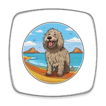 Bergamasco Schäferhund Hund Rasse Cartoon Kawaii Hund - Viereckiger Kühlschrankmagnet - Weiß - Vorne