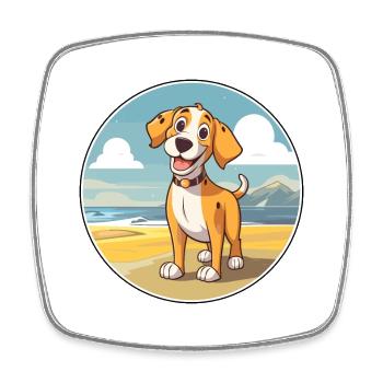 Bossie Hund Rasse Cartoon Kawaii Clipart Aquarell - Viereckiger Kühlschrankmagnet - Weiß - Vorne