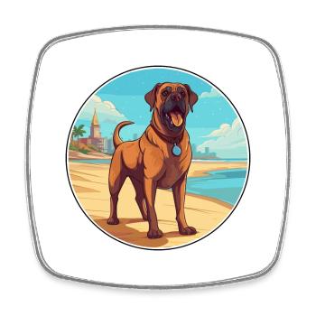 Belgische Dogge Hund Rasse Cartoon Kawaii Clipart - Viereckiger Kühlschrankmagnet - Weiß - Vorne