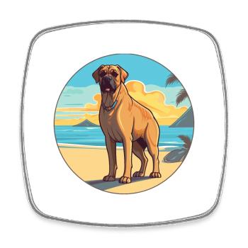 Boerboel chien race dessin animé Kawaii Clipart chien animal de compagnie - Magnet carré - blanc - Devant