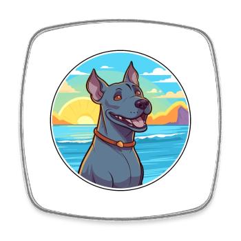 Blauer Thai Ridgeback Hund Rasse Cartoon Kawaii Hund - Viereckiger Kühlschrankmagnet - Weiß - Vorne