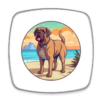 brasilianische dogge hunderasse cartoon kawaii clipart - Viereckiger Kühlschrankmagnet - Weiß - Vorne