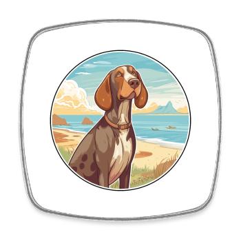 Bracco Italiano race de chien dessin animé Kawaii Clipart - Magnet carré - blanc - Devant