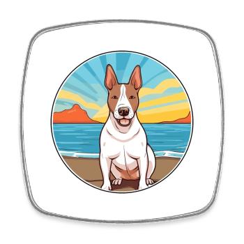 Bull Terrier chien race Cartoon Kawaii Clipart chien - Magnet carré - blanc - Devant