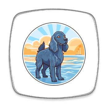 Blauer Picardie Spaniel Hund Rasse Cartoon Kawaii Hund - Viereckiger Kühlschrankmagnet - Weiß - Vorne