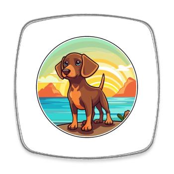 Broholmer Hund Rasse Cartoon Kawaii Clipart Hund Haustier - Viereckiger Kühlschrankmagnet - Weiß - Vorne