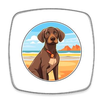 Burgos Pointer Hund Rasse Cartoon Kawaii Clipart - Viereckiger Kühlschrankmagnet - Weiß - Vorne