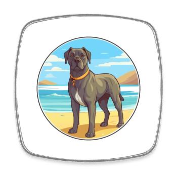 Cane Corso Dog Breed Cartoon Kawaii Clipart Dog - Square fridge magnet - white - Front