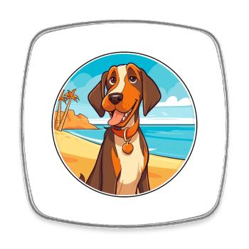 Cao De Castro Laboreiro Hunderasse Cartoon Kawaii - Viereckiger Kühlschrankmagnet - Weiß - Vorne