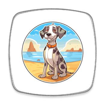 Catahoula Cur chien race Cartoon Kawaii Clipart chien - Magnet carré - blanc - Devant