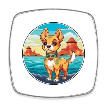Chinesische kaiserliche hunderasse cartoon kawaii clipart - Viereckiger Kühlschrankmagnet - Weiß - Vorne