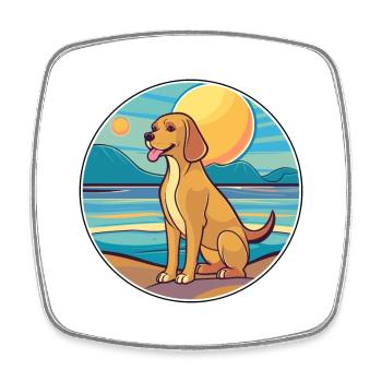Braque Saint Germain Hunderasse Cartoon Kawaii Hund - Viereckiger Kühlschrankmagnet - Weiß - Vorne