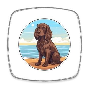 Boykin Spaniel Dog Breed Cartoon Kawaii Clipart - Square fridge magnet - white - Front