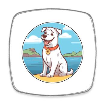 Kanadischer Labrador Husky Hunderasse Cartoon Kawaii - Viereckiger Kühlschrankmagnet - Weiß - Vorne