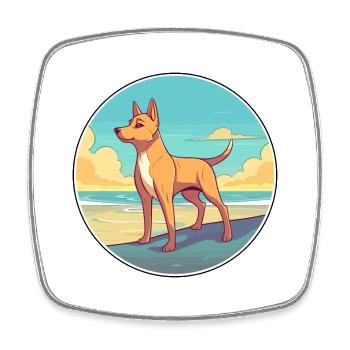 Carolina chien race dessin animé kawaii clipart chien animal de compagnie - Magnet carré - blanc - Devant
