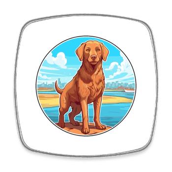 Chesapeake Bay Retriever Hund Rasse Cartoon Kawaii - Viereckiger Kühlschrankmagnet - Weiß - Vorne