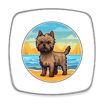 Cairn Terrier chien race Cartoon Kawaii Clipart chien - Magnet carré - blanc - Devant