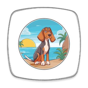 Kanarischer Warren Hund Rasse Cartoon Kawaii Hund - Viereckiger Kühlschrankmagnet - Weiß - Vorne