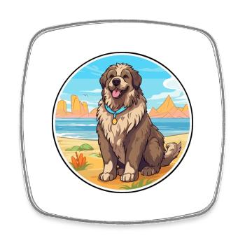 Caucasian Shepherd Dog Breed Cartoon Kawaii Dog - Square fridge magnet - white - Front