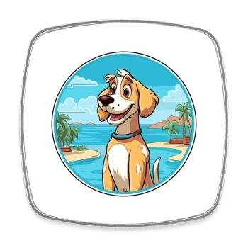 Cierny Sery Hund Rasse Cartoon Kawaii Clipart Hund - Viereckiger Kühlschrankmagnet - Weiß - Vorne