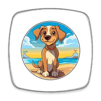 Cursinu Hund Rasse Cartoon Kawaii Clipart Hund Haustier - Viereckiger Kühlschrankmagnet - Weiß - Vorne