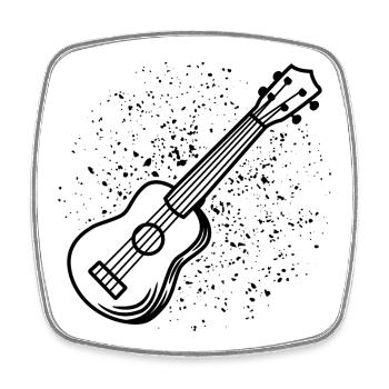 Ukulele Zeichnung - Viereckiger Kühlschrankmagnet - Weiß - Vorne
