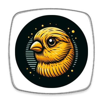 Comic Kanarienvogel Vogel gelb - Viereckiger Kühlschrankmagnet - Weiß - Vorne