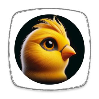 Poussin oiseau jaune, photoréaliste - Magnet carré - blanc - Devant