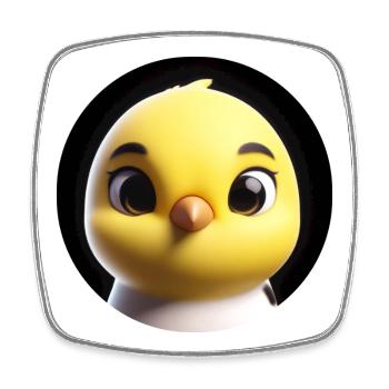 Chicks in animation style - Square fridge magnet - white - Front