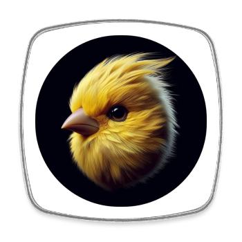 Süßer Kanarienvogel fotorealistisch - Viereckiger Kühlschrankmagnet - Weiß - Vorne