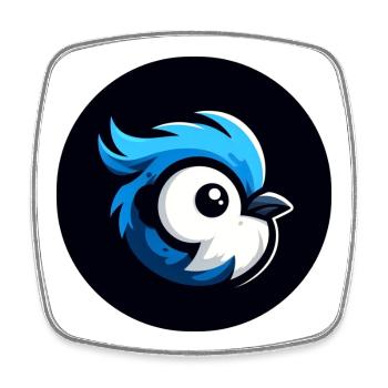 Comic Meise Vogel - Viereckiger Kühlschrankmagnet - Weiß - Vorne