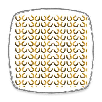 hufeisenmuster, pferde fans - Viereckiger Kühlschrankmagnet - Weiß - Vorne