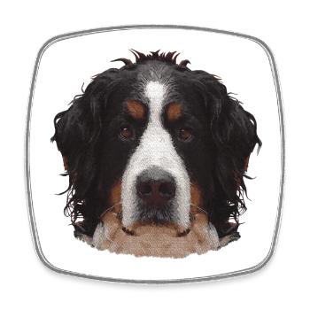 süße Geschenke, Berner Sennen Hund - Viereckiger Kühlschrankmagnet - Weiß - Vorne