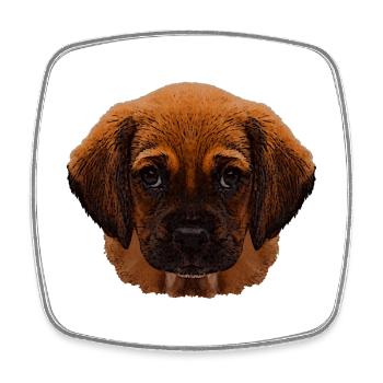 Tierdesign für Kleinkind, Hundewelpe gesicht - Viereckiger Kühlschrankmagnet - Weiß - Vorne