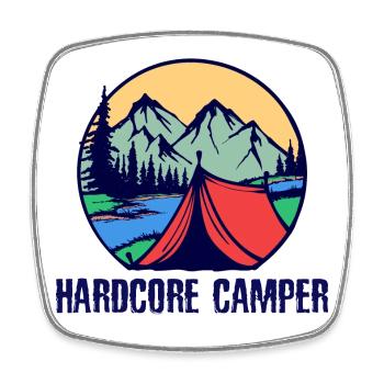 Zelten Statement Camping Camper Berge Natur - Viereckiger Kühlschrankmagnet - Weiß - Vorne