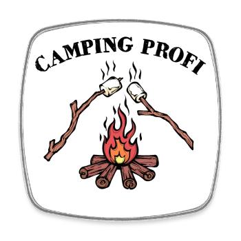 Camping, Campfire, Statement, Hiker, Campsite - Square fridge magnet - white - Front