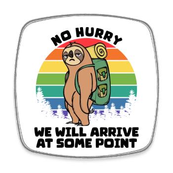 Campsite Hiker Statement Camping Nature - Square fridge magnet - white - Front