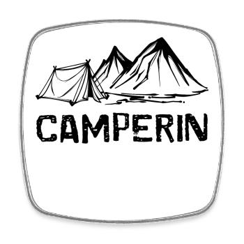 Campeur Disant Camping Montagnes Tente Camping - Magnet carré - blanc - Devant