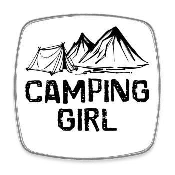 Camping, Randonneur, Déclaration, Montagnes, Camping, Chilling - Magnet carré - blanc - Devant