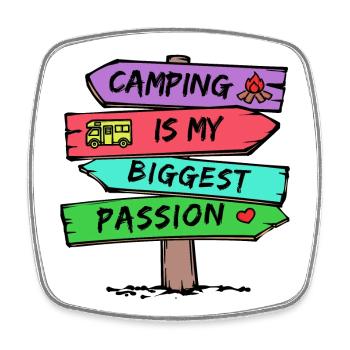 Camping Statement Wohnwagen Camper Urlaub Wanderer - Viereckiger Kühlschrankmagnet - Weiß - Vorne