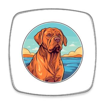 Bordeauxdogge, Hunderasse, Cartoon, Kawaii, Clipart - Viereckiger Kühlschrankmagnet - Weiß - Vorne